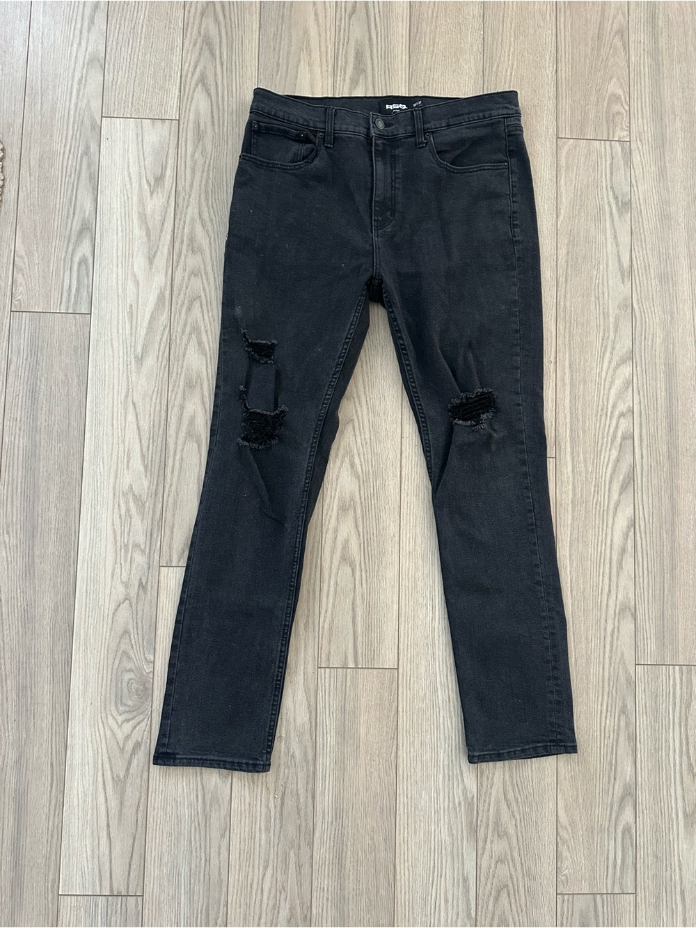 Black Distressed RSQ Slim Jeans